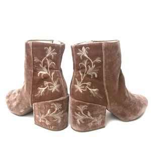 Kenneth Cole Renna Velour Ankle Boots 10M Zip Up